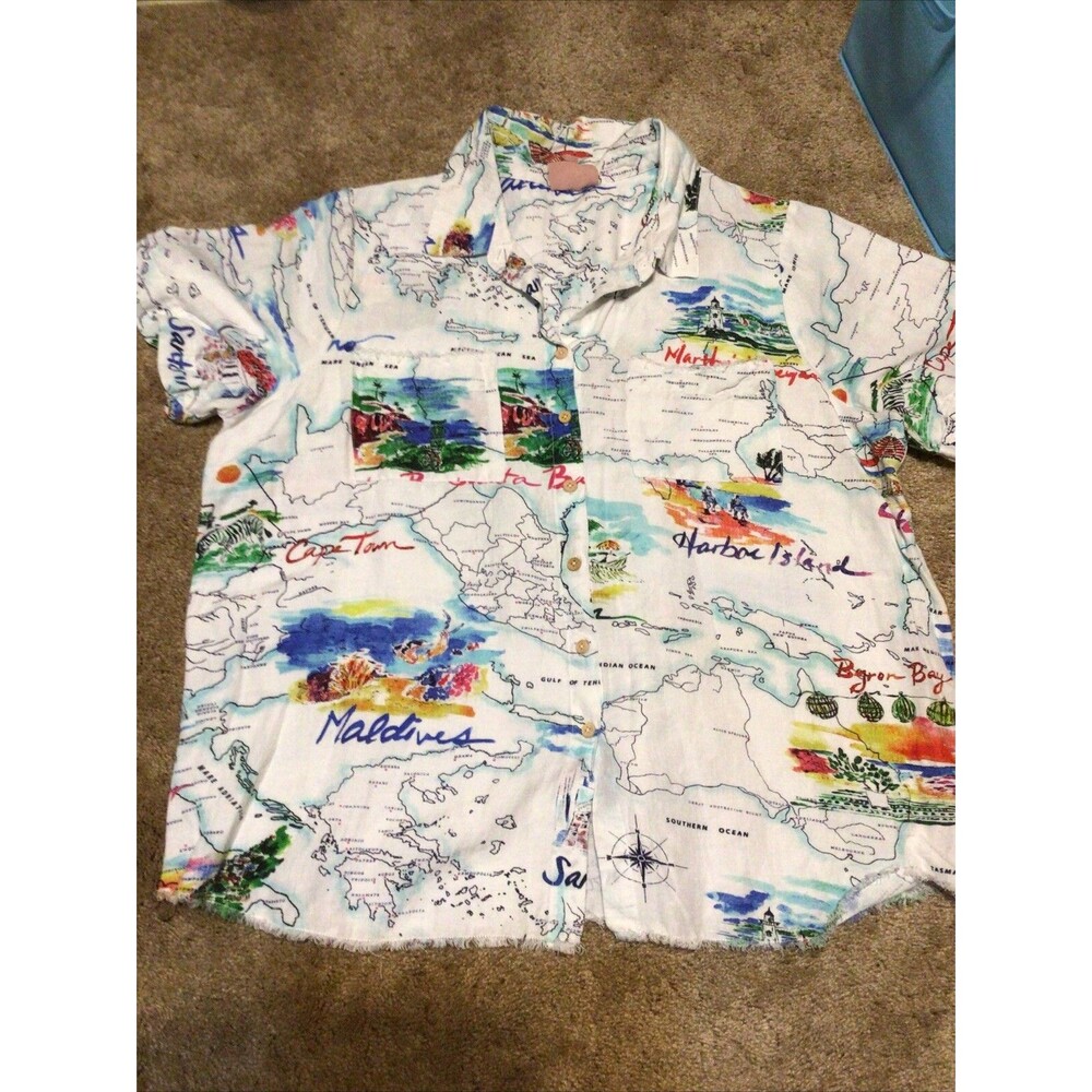 Show Me Your MuMu Antonelli Island Getaway Linen Top Sz XL